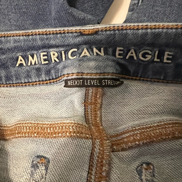 American Eagle Next Level Stretch Distressed Jeans Size 0 Blue Denim Women - Picture 11 of 12